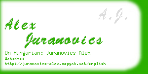 alex juranovics business card